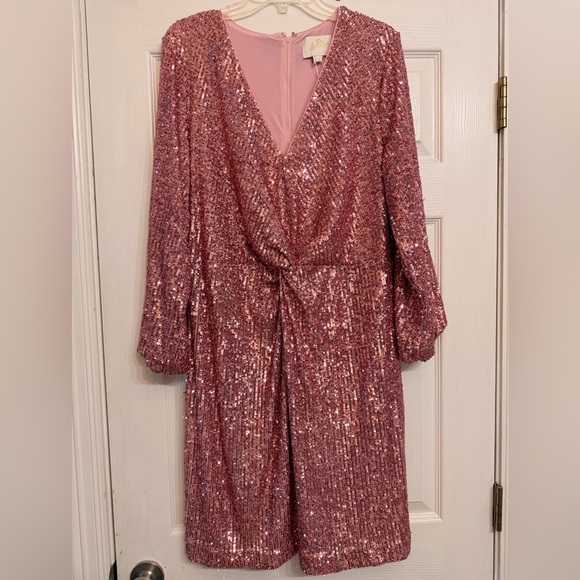 Lilly Pulitzer Estrella Sequin Dress, Conch Shell Pink Sz 16 - Picture 6 of 8